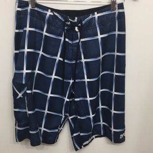 Rip Curl Blue White Print Shorts Size 32